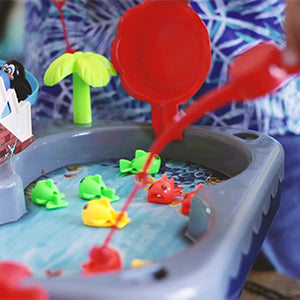 Fishing Game Set- Party Toy with Fishing Poles, Swimming Fish, Penguins and  More.